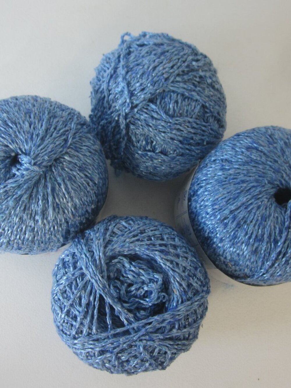 Lot 3 + Skeins Blue Pingouin Talisman Silk Viscose Made in France Aran 8.3 oz